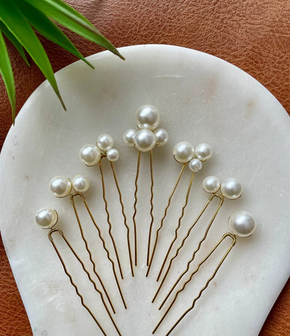 Pearl Wedding Hair Pins set of 7