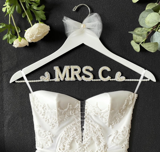 Personalized MRS wedding dress Hanger for Brides, Bridesmaid